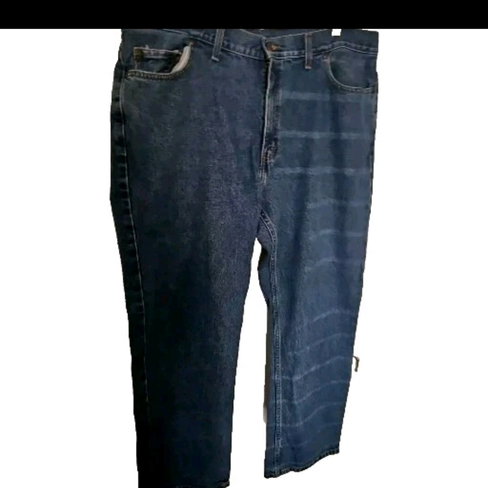 Dark Blue Men Straight Leg Jeans W42X32 Boho Y2k Normcore Gorpco Cottagecore[1A]